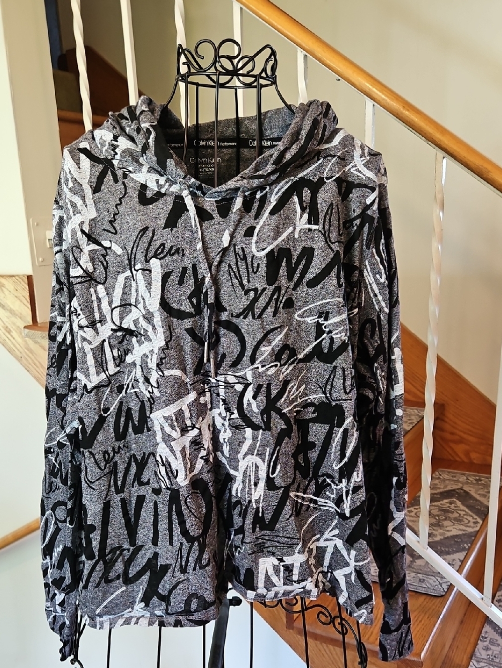 Calvin Klein Black & Gray Graphic Hoodie
